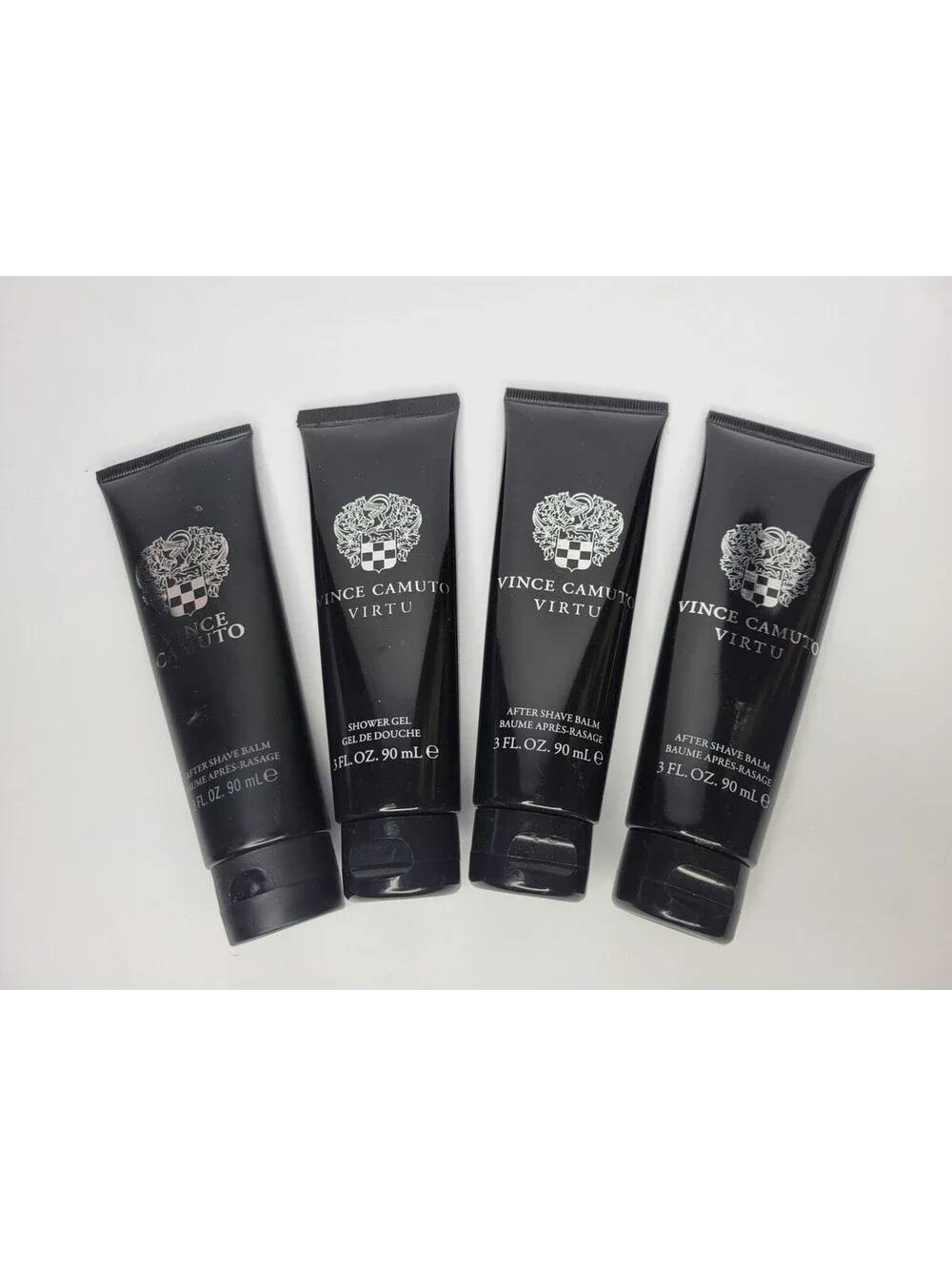 4 Pc Vince Camuto After Shave Balm & Shower Gel Set - For Men & Virtu 3 oz each